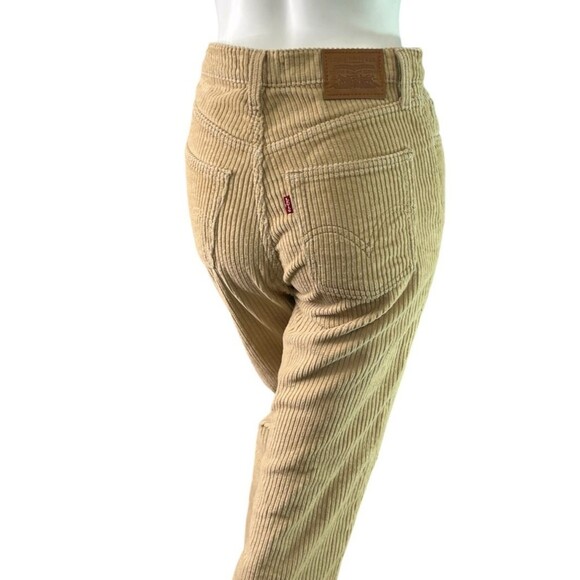 Levi's Premium Ribcage Straight Ankle Corduroy Jean Granola Wide Wale Size 26 - Picture 8 of 12
